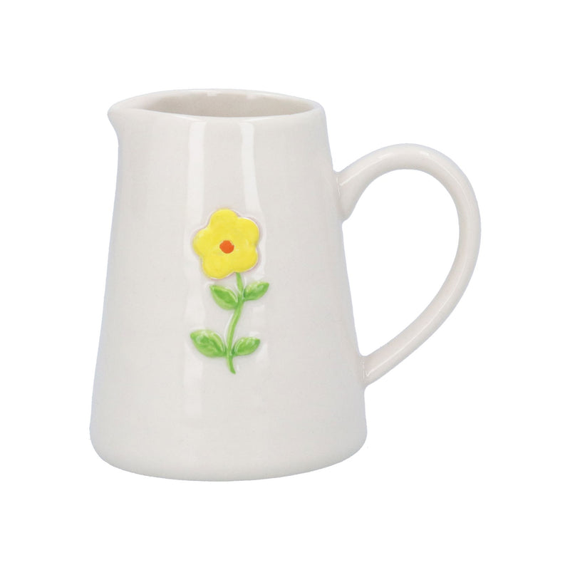 Stoneware Mini  Yellow Flower Jug