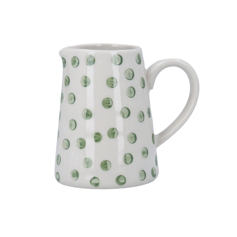 Stoneware Mini Jug - Green Dots