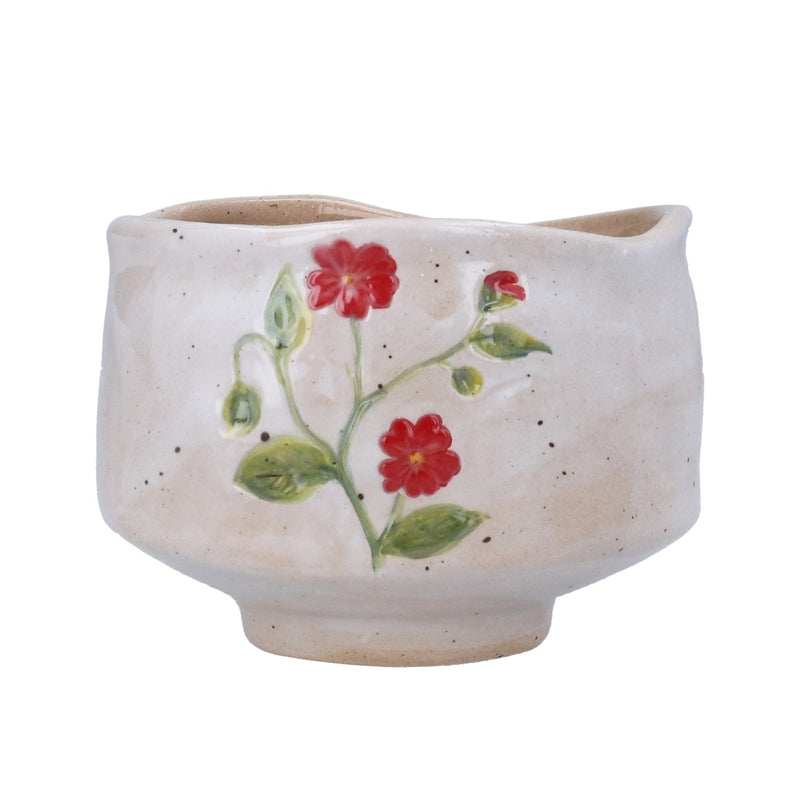 Stoneware MeadowRed Flower Bowl