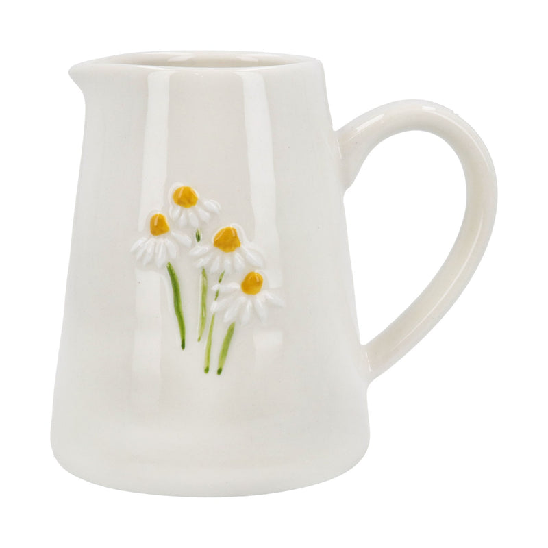 Stoneware Mini Jug 8cm - White Daisies