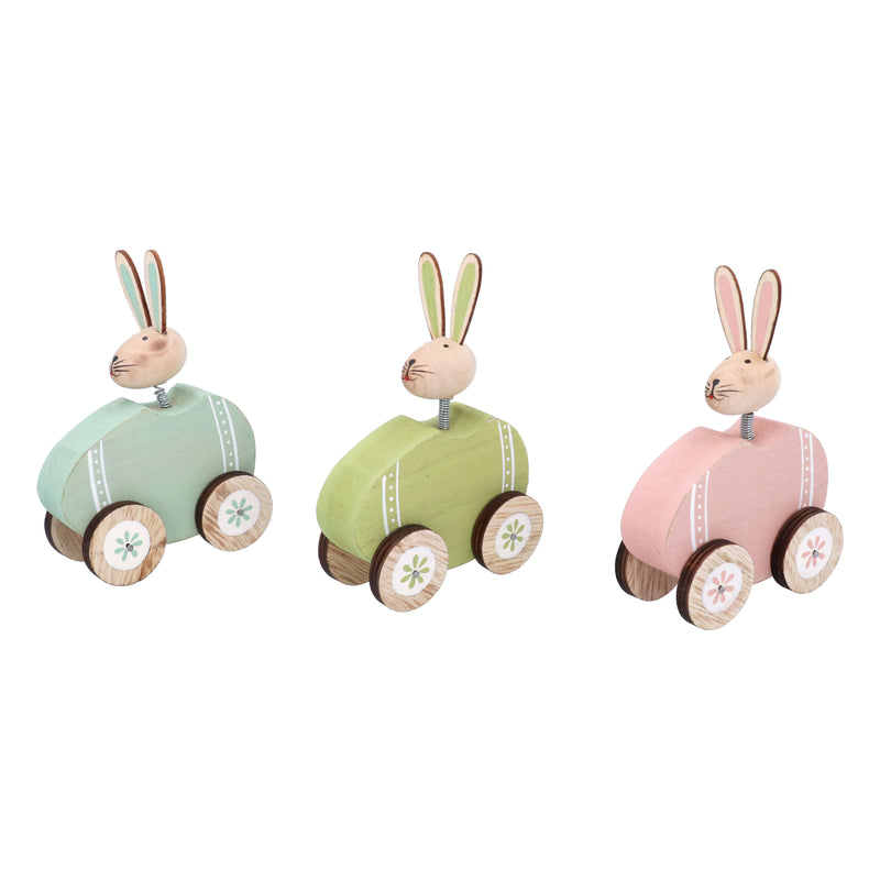 Wooden Bunny in Egg Car Decoration