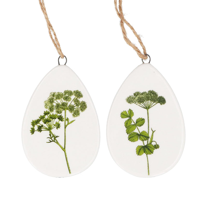 Ceramic Spring Hedgerow Egg Hanging Decoration