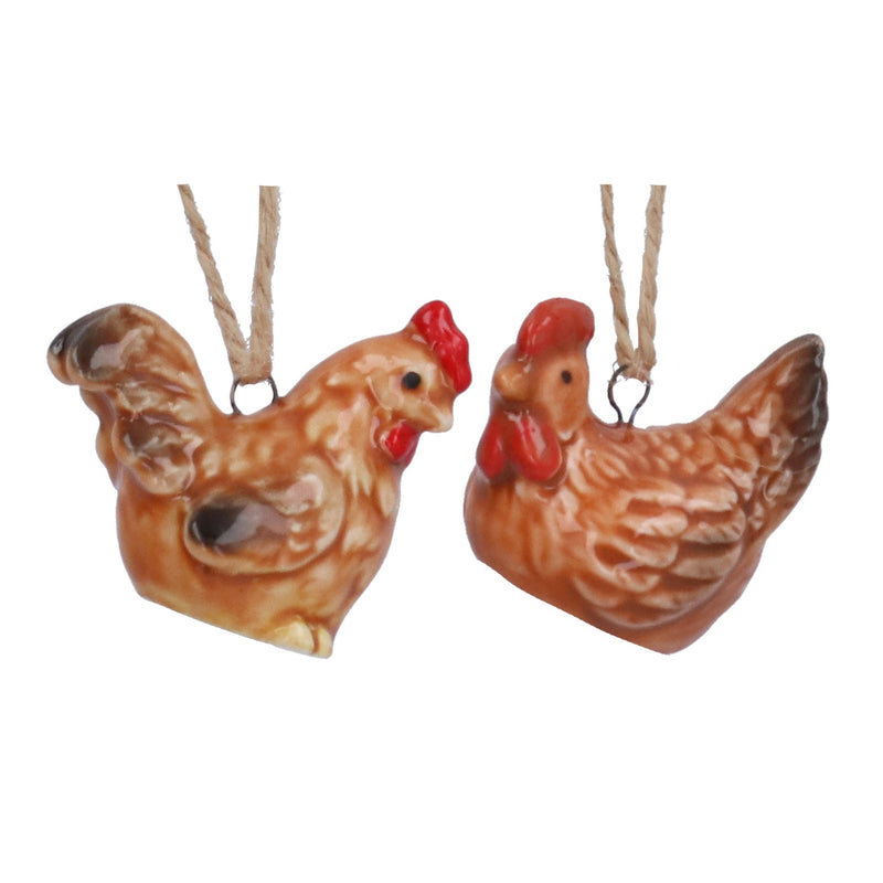 Ceramic Mini Hen Hanging Decoration