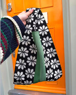 Floral Knitted Reusable Market Bag-Tote Bag-Giftable