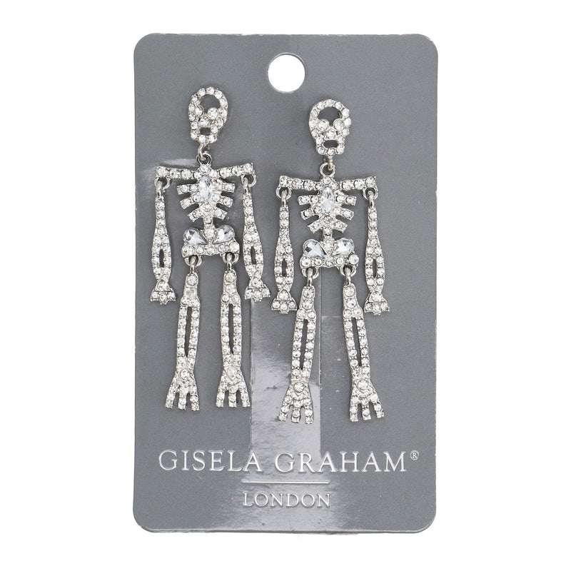 Metal Jewelled Skeleton Earrings