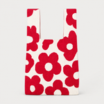 Retro Petal Floral Knitted Reusable Market Bag-Tote bag