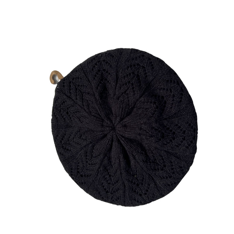 Black Knitted Beret