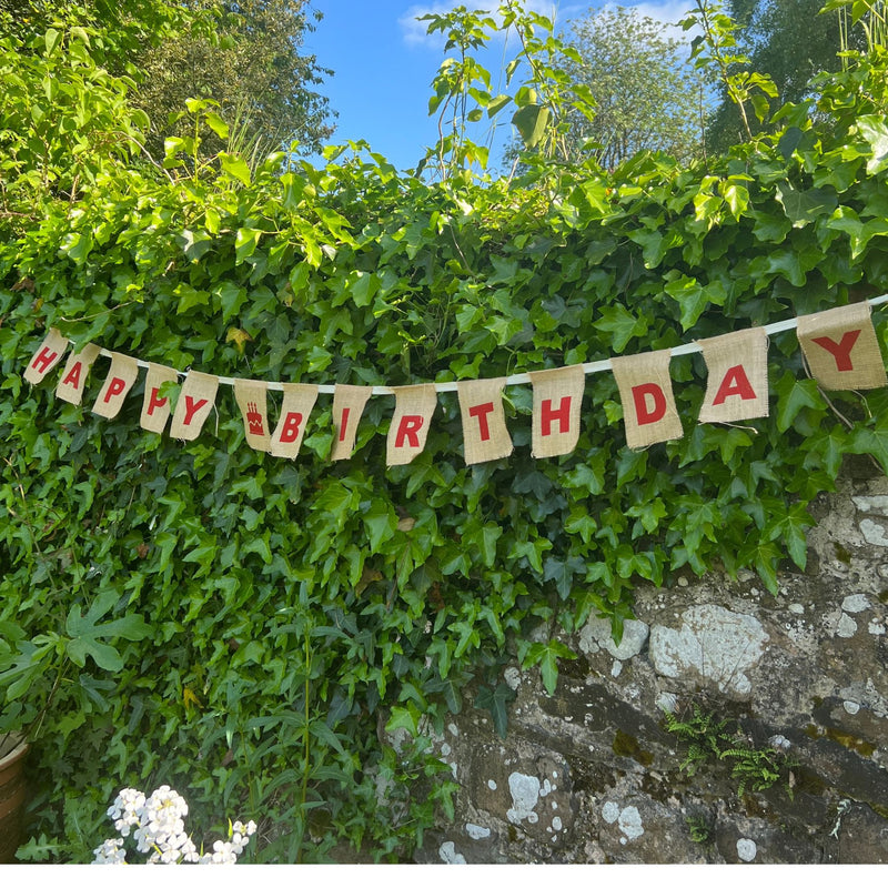 Hessian Happy Birthday banner