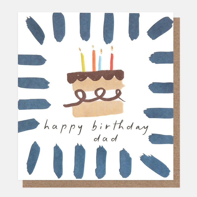 HAPPY BIRTHDAY DAD CAKE WITH BRUSH BORDER
