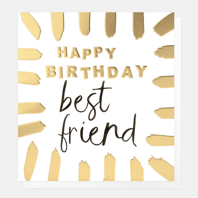 HAPPY BIRTHDAY BEST FRIEND GOLD BURST BORDER