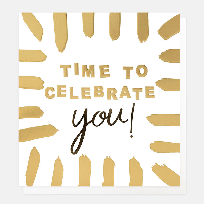 TIME TO CELEBRATE YOU! GOLD BURST BORDER
