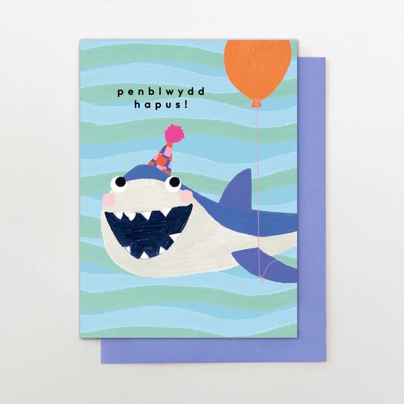 penblwydd hapus Shark