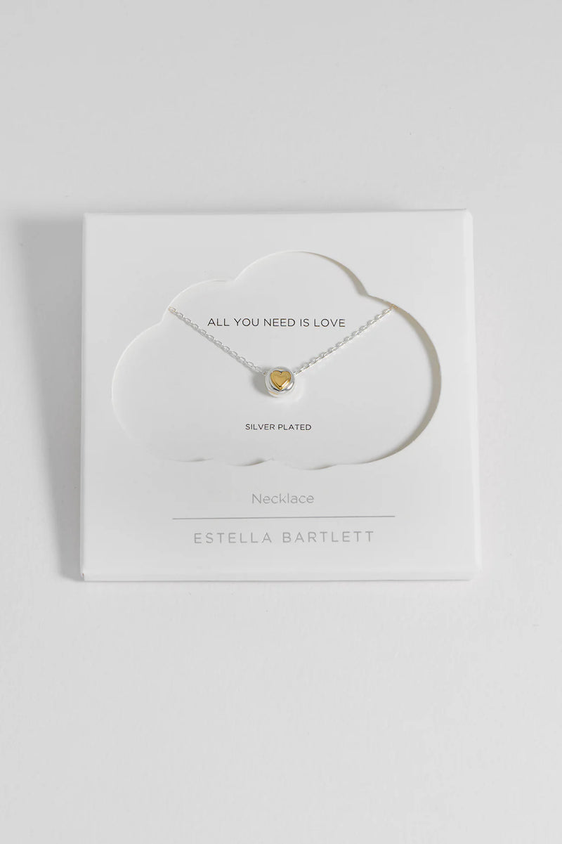 Heart Disc Bead Necklace - All you need is Love