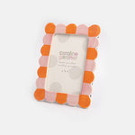 PINK/ORANGE SCALLOP EDGE 4X6" PHOTO FRAME