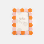 PINK/ORANGE SCALLOP EDGE 4X6" PHOTO FRAME