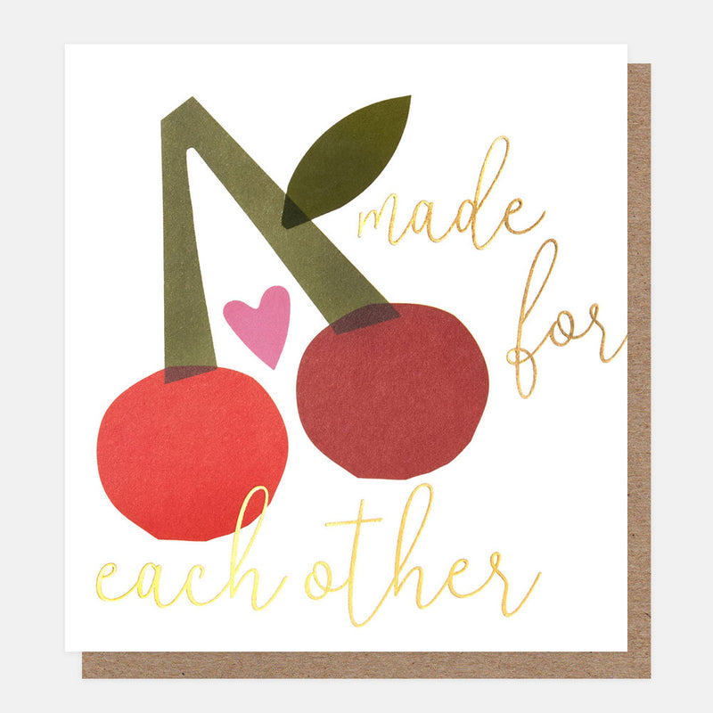 MADE FOR EACH OTHER TWO CHERRIES WITH HEART