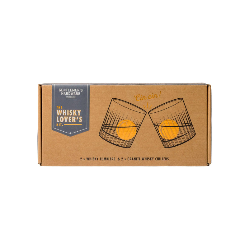 Cocktail tumbler and whiskey stone set