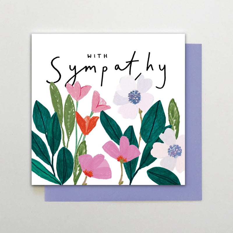 With sympathy flowers