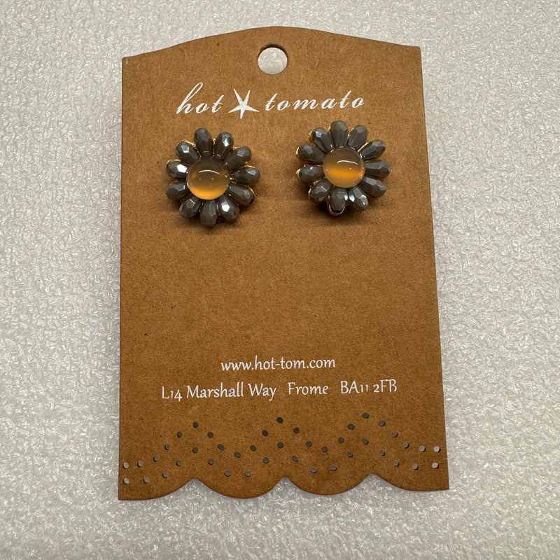 Grey Flower Burst Stud