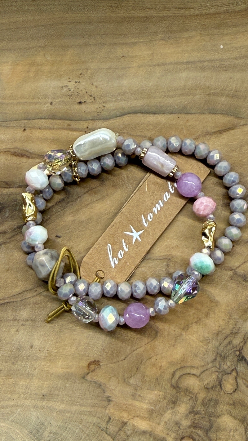 Faux pearl and Crystal Bracelet