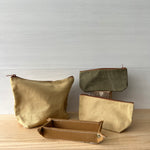Canvas washbags and tidy trays