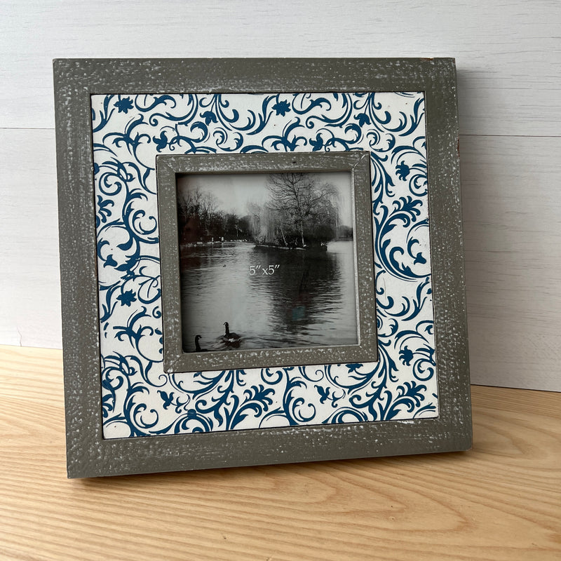 Blue & White Ceramic Photo Frame