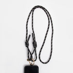 BLACK CORD LONG PHONE STRAP