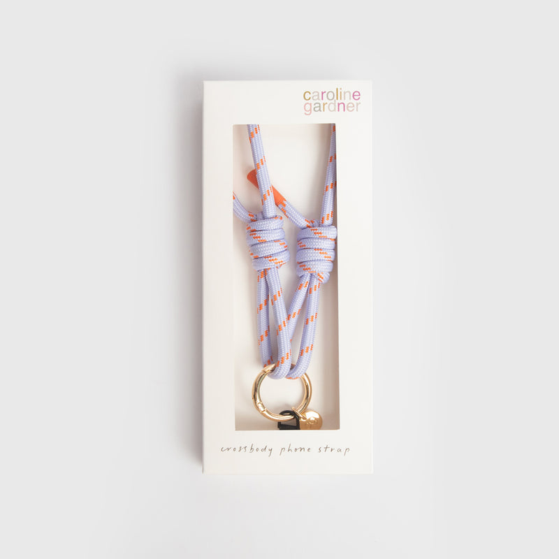 LILAC/ORANGE CORD LONG PHONE STRAP