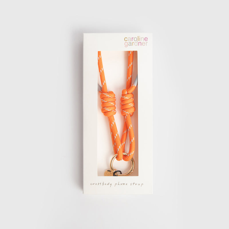 ORANGE/DUCK-EGG CORD LONG PHONE STRAP