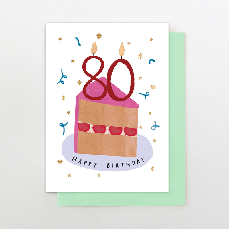 female age 80 slice of cake