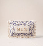 Elizabeth Scarlett Mediterranean Garden Mum Cream Velvet Frill Pouch