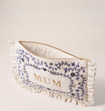 Elizabeth Scarlett Mediterranean Garden Mum Cream Velvet Frill Pouch