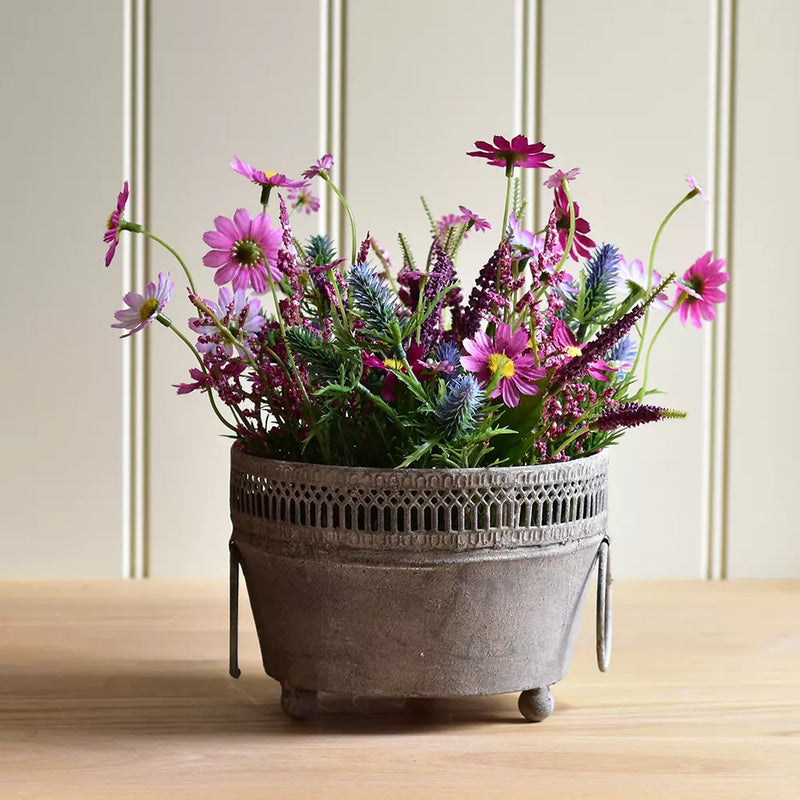 Ornate Zinc Planter with Handles