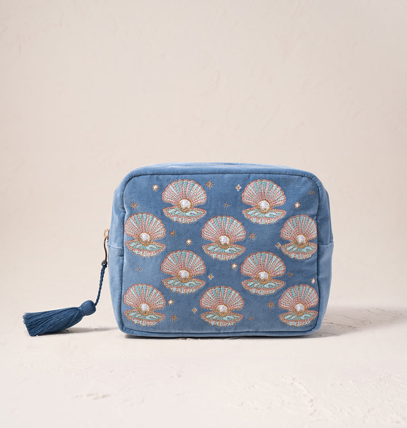 Elizabeth Scarlett Pearl Shell Dusky Blue Bags
