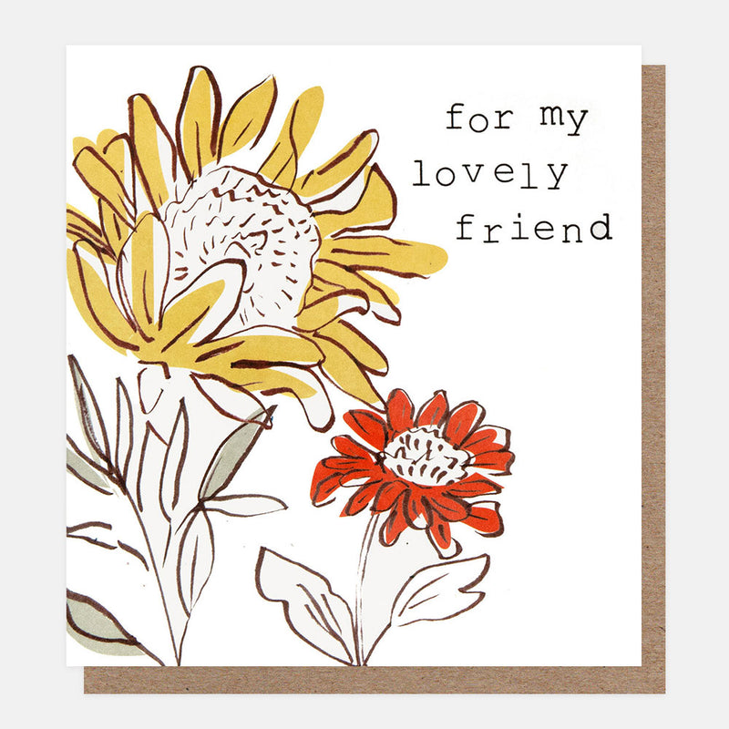 FOR MY LOVELY FRIEND YELLOW AND ORANGE SUNFLOWER