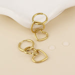 LOCHIE HEART  HUGGIE EARRINGS - GOLD