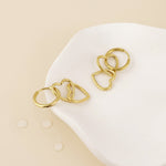 LOCHIE HEART  HUGGIE EARRINGS - GOLD