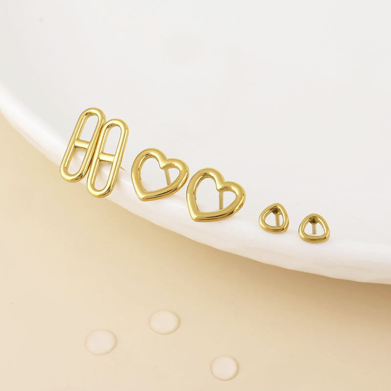 GILDED WATERPROOF EARRING SET - GOLD