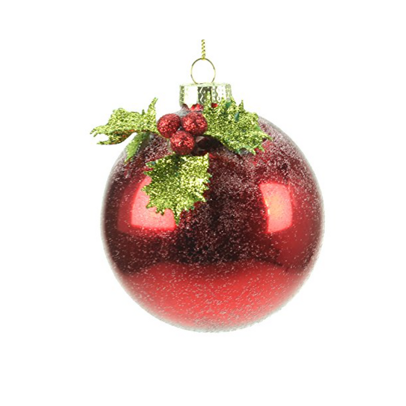Red Bauble with Holy Sprig