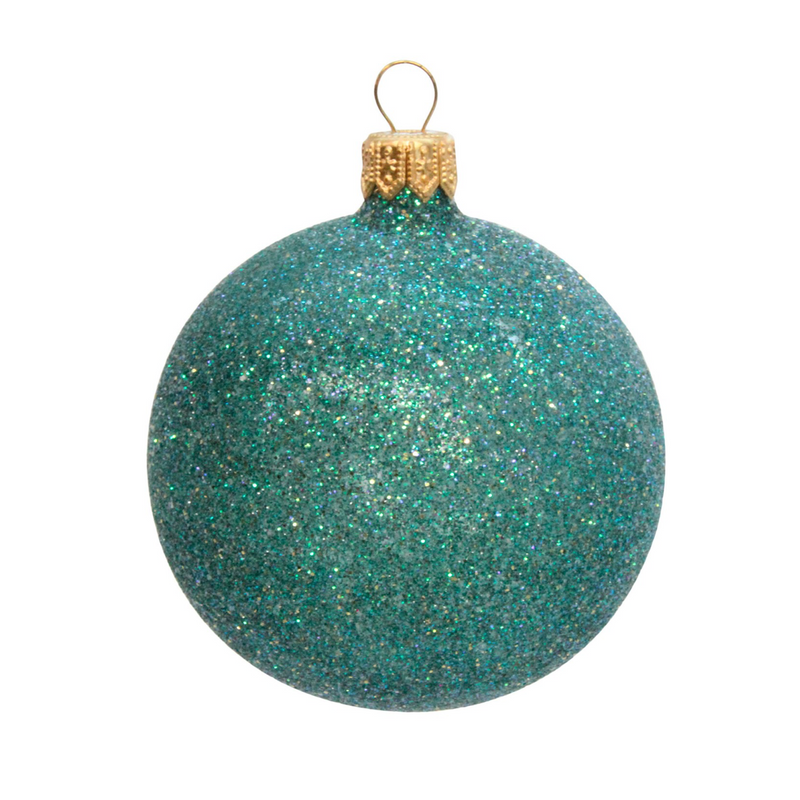 Turquoise glitter bauble