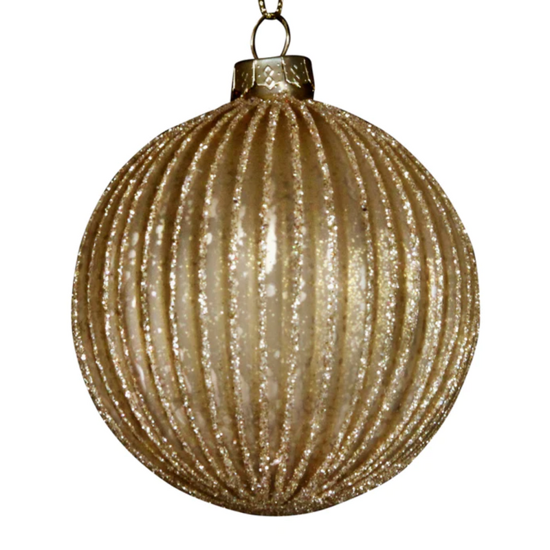 Gold ribbed bauble
