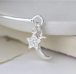 Sterling Silver Bangle with moon and stars