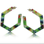 Erica Hexagon Resin Earrings