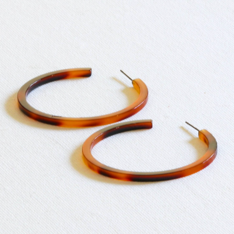 Zadie Resin Hoop Earrings