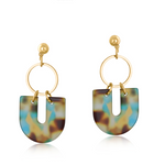 Sophia Geo Metal and Resin Dangle Earrings