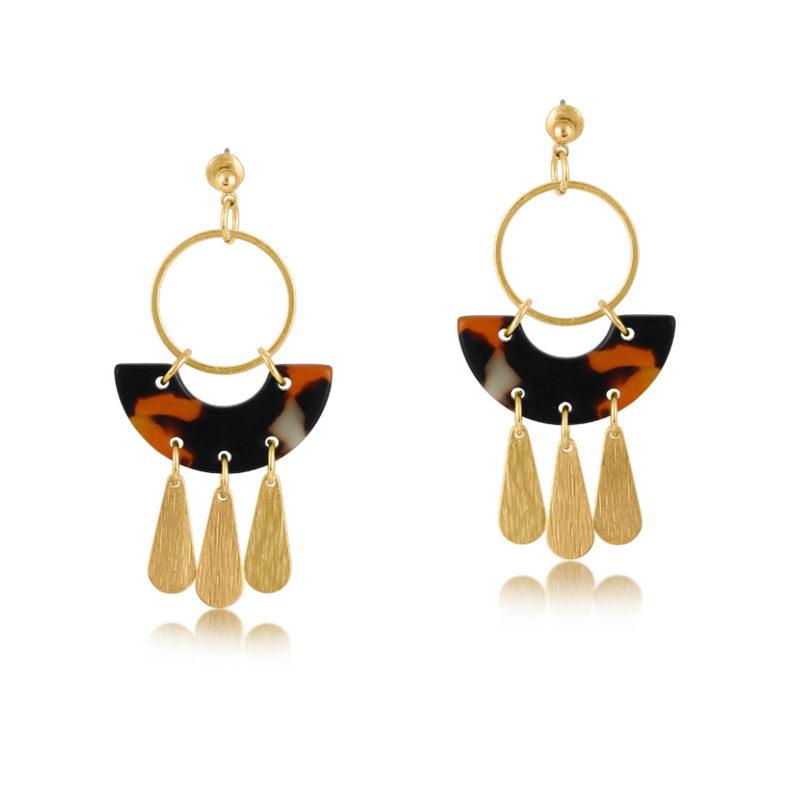 Hortense Metal And Resin Statement Geo Statement Earrings