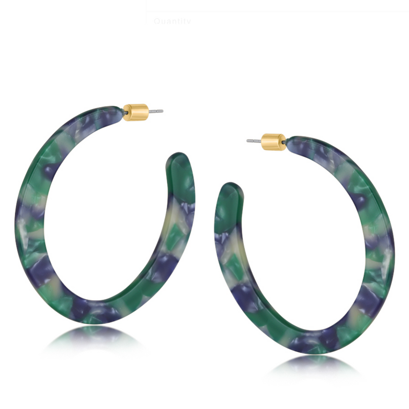 Hortense Resin Statement Cut Out Hoop Earrings