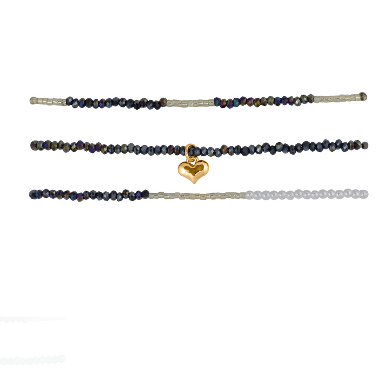 Sylvia Pack Of 3 Beaded Anklets