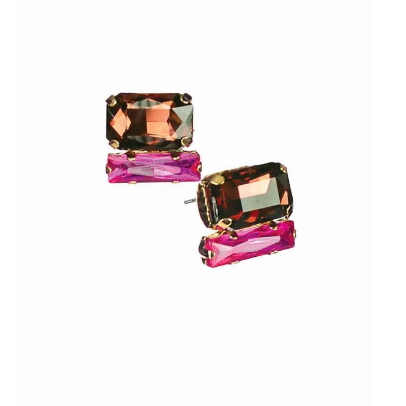 Beguiling Baguette Cut Double Studs