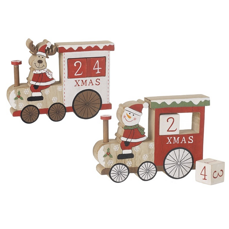 Wooden Santa or Reindeer Advent Train